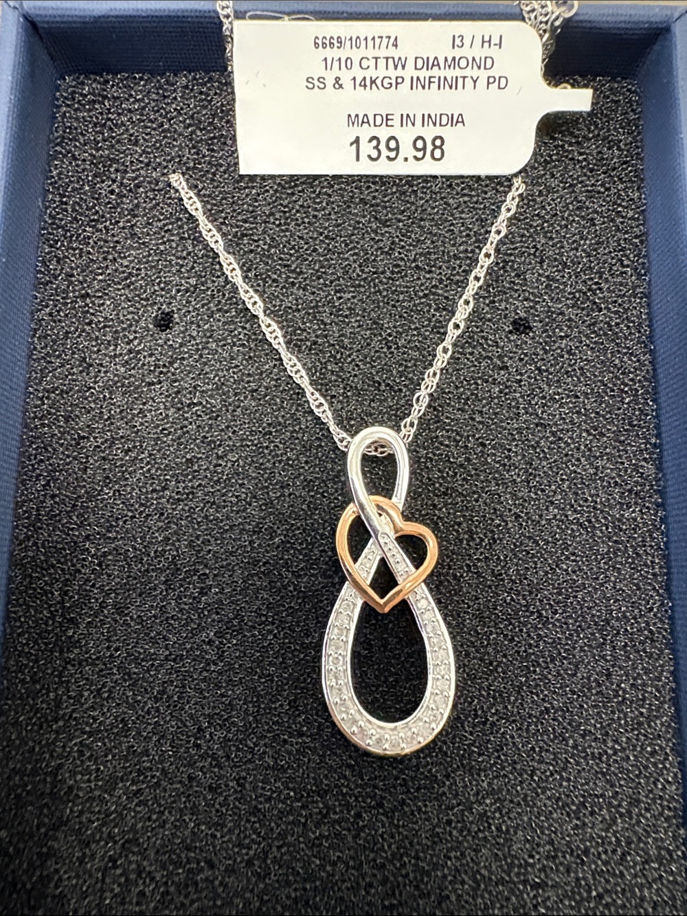 Gold plated and Diamond Infinity Necklace